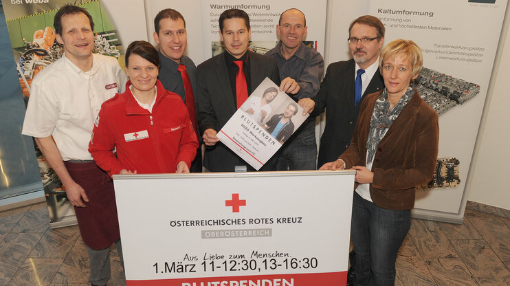 Blutspendeaktion bei weba in Kooperation mit dem Österreichischen Roten Kreuz Oberösterreich und dem ÖAAB am Standort Österreich